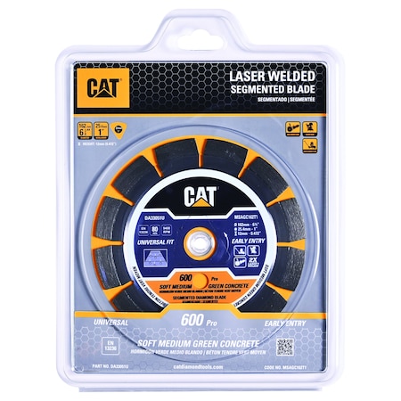 Caterpillar 600 Pro Early Entry Soft Aggregate Silent Green Concrete Diamond Blade 6 3/8-In - 162mm Orange DA33051U